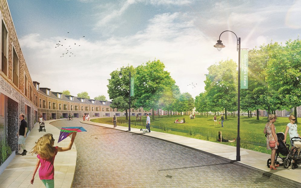 Proposed view of Village 4 at Gilston Park Estate