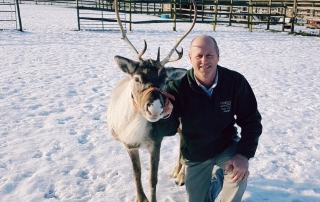 Justin Hopwood with reindeer