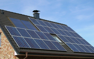 solar panels on house roof
